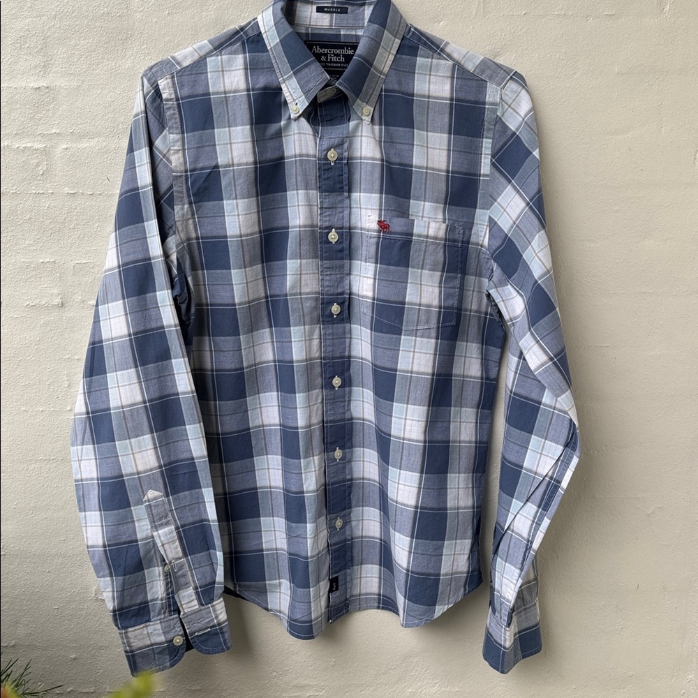 Abercrombie & Fitch Men’s Long Sleeve 100% Cotton Button Down Shirt